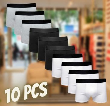 Kit Com 10 Cuecas Boxer Cotton Confort Masculina