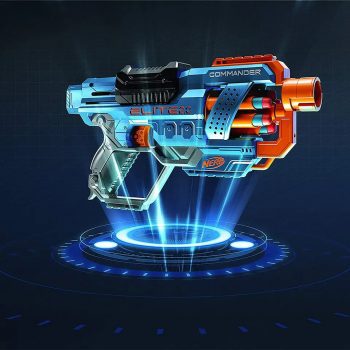 Lança Dardos Nerf Elite 2.0 Commander RD-6, Tambor Giratório Para 6 Dardos - E9486 - Hasbro, Laranja Azul