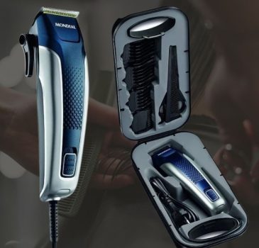 Máquina de Cortar Cabelo Mondial Titanium Power - CR-09M 4 Níveis de Altura 1 Velocidade com Maleta