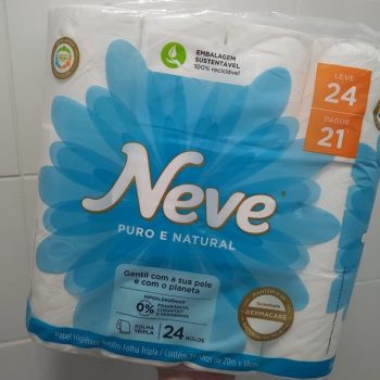 Neve Papel Higiênico Puro e Natural - 24 Rolos de 20mX10 cm