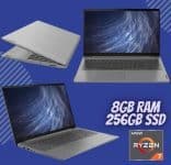 Notebook Lenovo Ultrafino IdeaPad 3 Ryzen 7 5700U 8GB 256GB SSD Windows 11 15.6" 82MF0004BR Prata