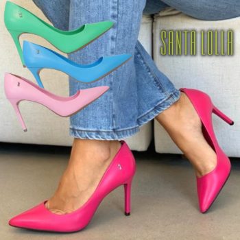 Scarpin Couro Santa Lolla Salto Fino Alto