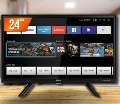 Smart Tv Philco 24" Resolução Em Hd Fast Smart Com Processador Quadcore - Ptv24g50sn Led