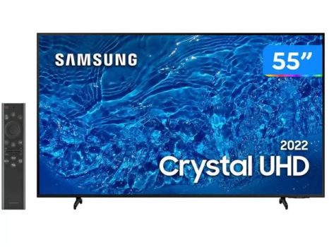 Smart TV Samsung Crystal UHD 4K BU8000 55" com Tela sem Limites, Alexa Built In e Wi-Fi - UN55BU8000GXZD