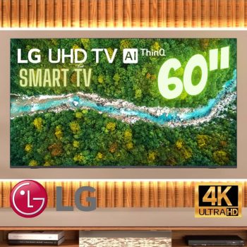 2021 Smart TV LG 60" 4K UHD 60UP7750 WiFi Bluetooth HDR Inteligência Artificial ThinQAI Smart Magic Google Alexa