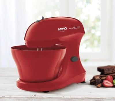 Batedeira Arno Chef SM02 com 5 Velocidades e 400W - Vermelha