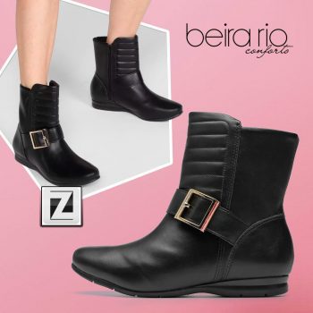 Bota Cano Curto Beira Rio Fivela Feminina