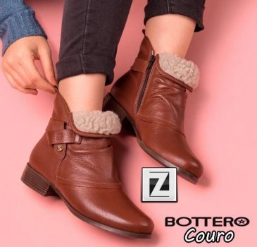 Bota Couro Slouch Cano Médio Bottero Feminina