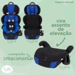 Cadeira Cadeirinha Infantil Bebê Carro 09 á 36 Kg - Versati - Tutti Baby - Azul