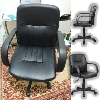 Cadeira de Escritório Secretária Giratória Clean Preta - Mobly