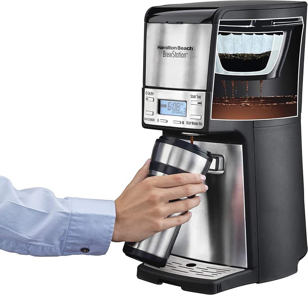 Cafeteira Elétrica BrewStation Elite, 35 Xícaras, Preta/ Prata Hamilton