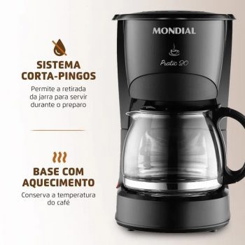 Cafeteira Elétrica Mondial Pratic CN-01 20 Xícaras - Preta