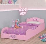 Cama Infantil Móveis Estrela Doll com Grade de Proteção - Rosa Acetinado