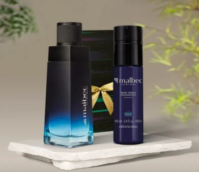 Combo Presente Dia dos Pais Malbec Ultra Bleu: Desodorante Colônia 100ml + Desodorante Body Spray 100ml + Caixa para Presente