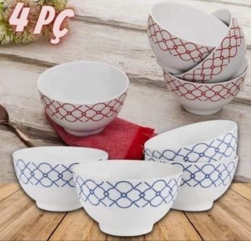 Conjunto de Bowls de Porcelana 4 Peças - Schmidt Mosaico