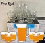 Conjunto de Jarra 1L e Copos 300ml de Vidro Haus - Pavillion 7 Peças