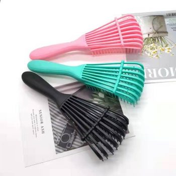 Escova desembaraçadora para todos os tipos de cabelo! Cacheados, lisos, crespos e ondulados! (Rosa)