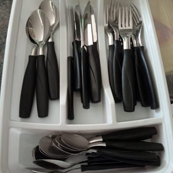Faqueiro Itaparica, 30 peças, Preto, Aço Inox, Brinox