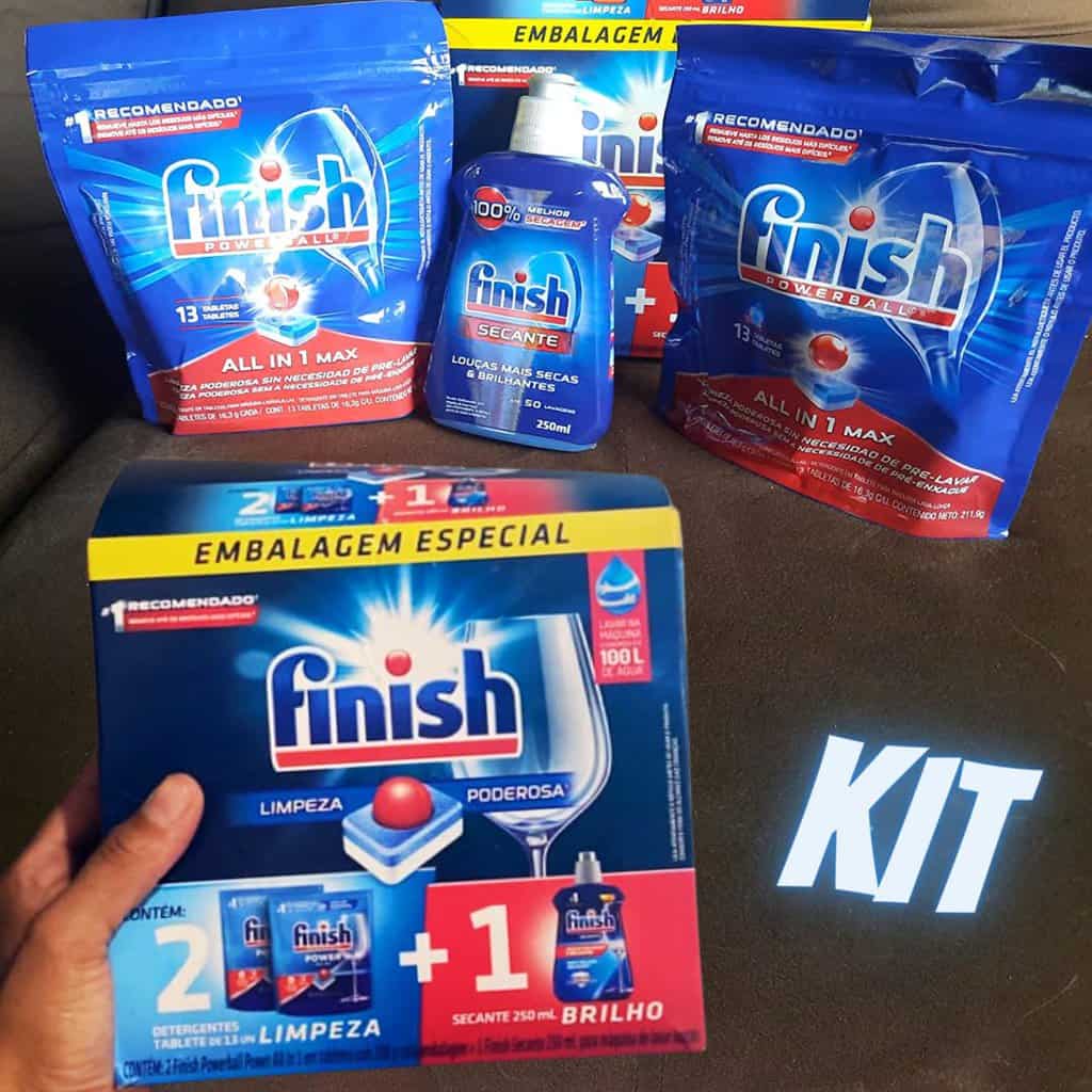 Finish Kit 2 Detergente Power Ball 13 Tabs + Secante Lava Louça 250Ml