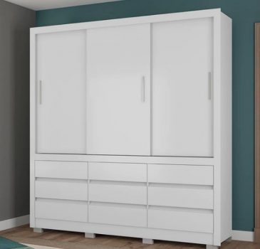Guarda-Roupa Bartira Arezzo com 3 Portas e 9 Gavetas