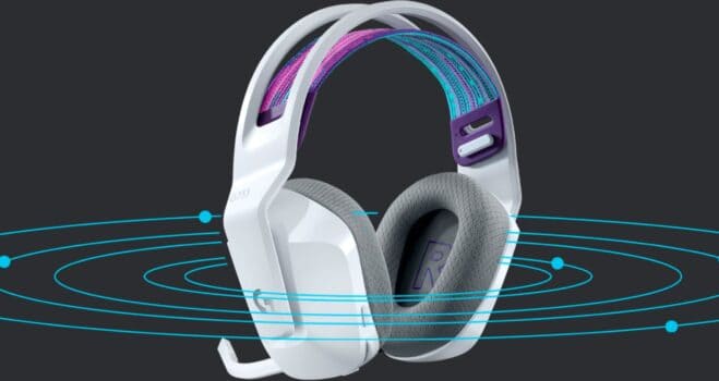 Headset Gamer Sem Fio Logitech G733 7.1 Dolby Surround RGB LIGHTSYNC, Blue VOICE para PC e PlayStation, Branco - 981-000882