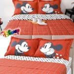 Jogo de Cama Queen Mickey e Minnie Percal 180 Fios 4 Peças 100% Algodão - Casa e Conforto + Disney