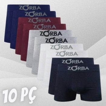 Kit 10 Cuecas Box Boxer Zorba Adulto