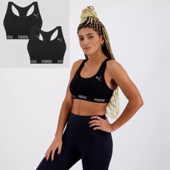 Kit 2 Tops Puma Sem Costura Preto