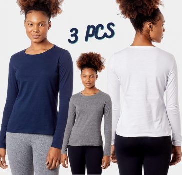 Kit 3 Camisetas Babylook Básicas Gola C, Basicamente, Feminino