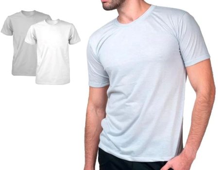 Kit de 2 Camisetas Dry Fit Masculina Part.B Branco e Cinza