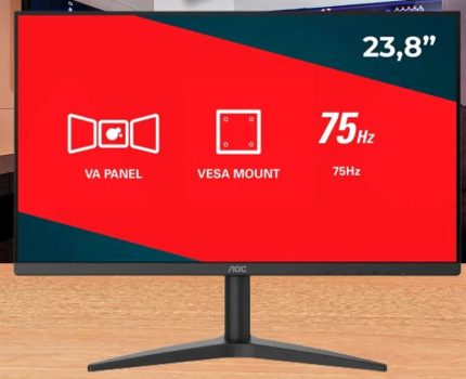 Monitor LED Full HD AOC 23.8” VA HDMI Bordas Finas 24B1XHM