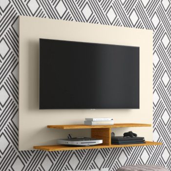 Painel Para TV Smart até 50 Polegadas Domus Off White / Freijó