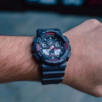 Relogio Masculino Casio G-shock Anadigi Ga-100-1a4dr - Preto/vermelho