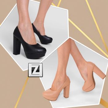 Scarpin Griffe Meia Pata Salto Alto