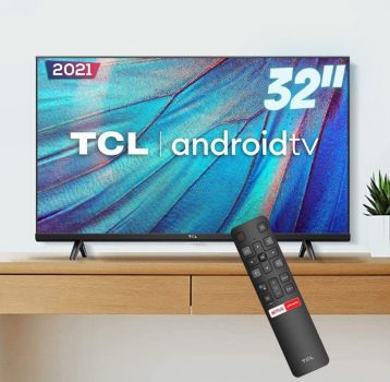 Smart TV LED 32" HD TCL 32S615 com Design Sem Bordas, Bluetooth, Google Assistant e Android TV