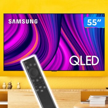 Smart TV QLED Samsung 55 4K, 4 HDMI, 2 USB, Wifi, Bluetooth, Modo Game, IA, Alexa e Google Assistente, Preto - QN55Q80BAGXZD