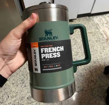 Stanley Prensa francesa de 1,4 l com isolamento duplo à vácuo, prensa de café de boca larga de aço inoxidável, grande capacidade, alça ergonômica, pode ser lavada na lava-louças
