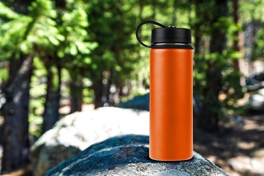 Tahoe Trails Garrafa de água de aço inoxidável isolada a vácuo com parede dupla de 1,13 L, laranja vermelho