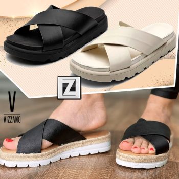 Tamanco Vizzano Flatform Tiras Cruzadas