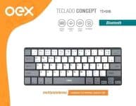 Teclado Concept Multimidia Bluetooth e Padrão ABNT2 - TC506 OEX - Preto, Cinza e Branco