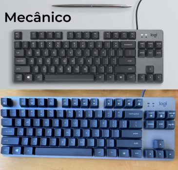 Teclado Mecânico com fio Logitech K835 TKL com Estrutura de Alumínio e Switch Red Linear