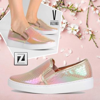 Tênis Vizzano Slip On Metalizado Feminino