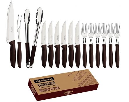 Tramontina Jogo para churrasco 15 peças com utensilios