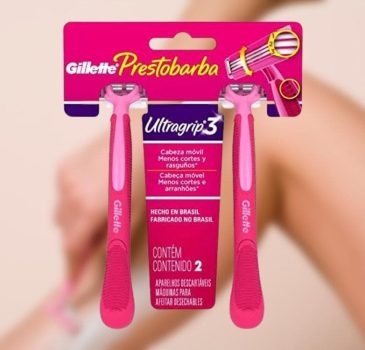 Aparelho de Depilar Descartável Feminino Gillette Prestobarba UltraGrip3 - 2 unidades