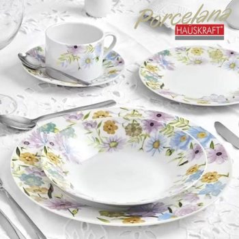 Aparelho de Jantar Chá 20 Peças Hauskraft - Porcelana Branco Redondo Laura