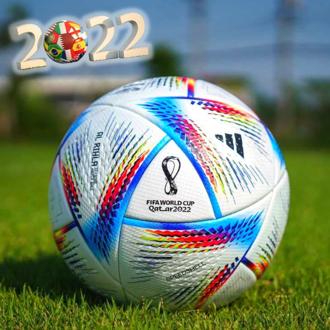 Bola de Futebol Campo Adidas Copa do Mundo 2022 Al Rihla Training -  Branco+Azul