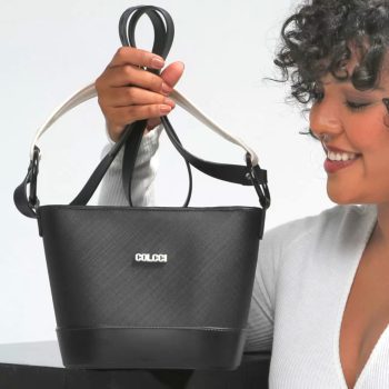Bolsa Colcci Bucket Preta/Off-White