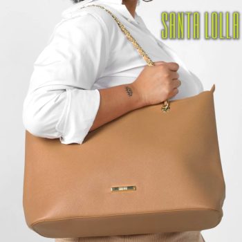 Bolsa Santa Lolla Alça Corrente Bege