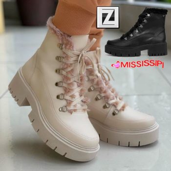 Bota Coturno Mississipi Tratorada Pelo Feminina