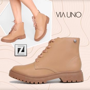 Bota Coturno Via Uno Salto Baixo Feminina